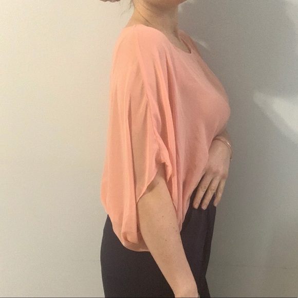 Vince Camuto Coral Chiffon Layered Blouse​ - Picture 11 of 13